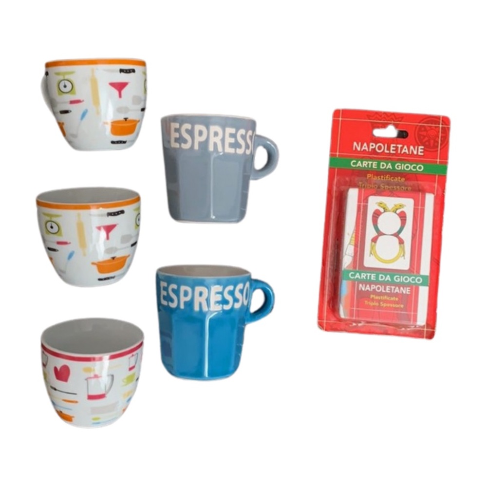 Italian 🇮🇹 Espresso Maker with 6 Cups & Card Game- set